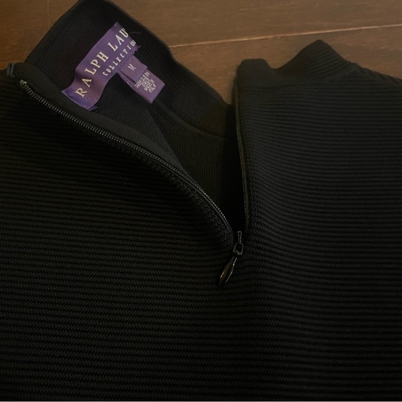 Ralph Lauren Collection Mini Black Mock Neck Dress 60s Ribbed Boxy Short Runway - Picture 5 of 11